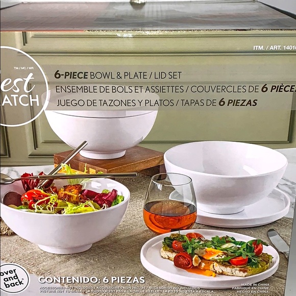 Over and Back Dining Over And Back Bowl And Lidplate Set 6piece